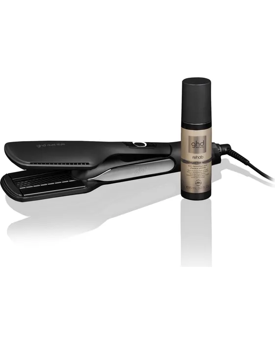 ghd Duet Style — prostownica i suszarka 2 w 1, obok kuracja Rehab